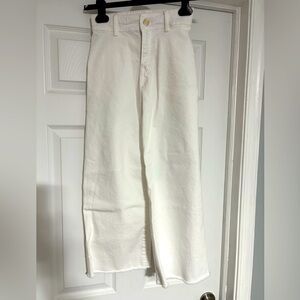 Zara white Flare Wide-Leg Jeans